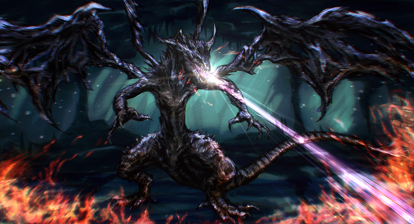 Beam of darkness - Dark souls, DLC, Midir The Eater of Darkness, The Dragon, Boss