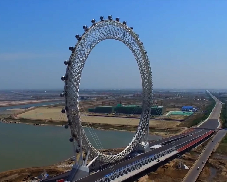 Ferris wheel without spokes appeared in China - The photo, Video, Attraction, Ferris wheel, China