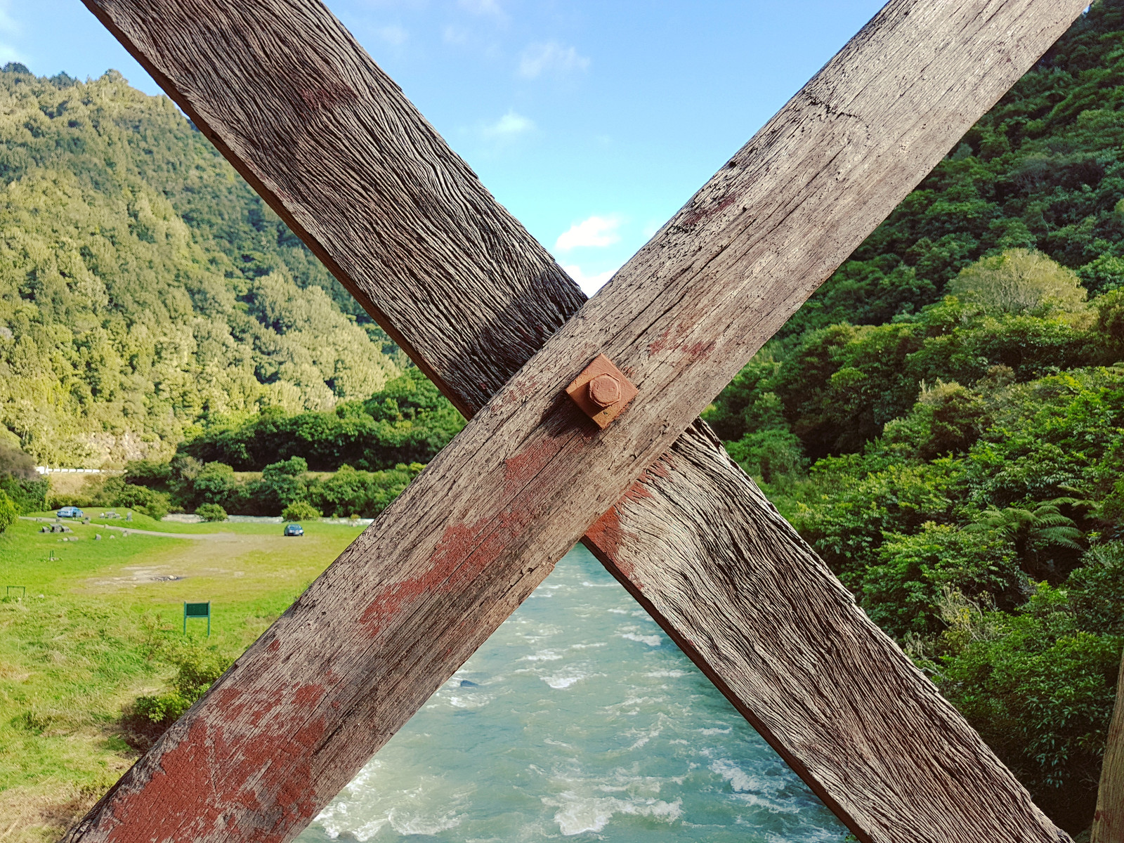 River, sky, forest and mountains behind the old bridge - The photo, Landscape, Foreshortening, Reddit