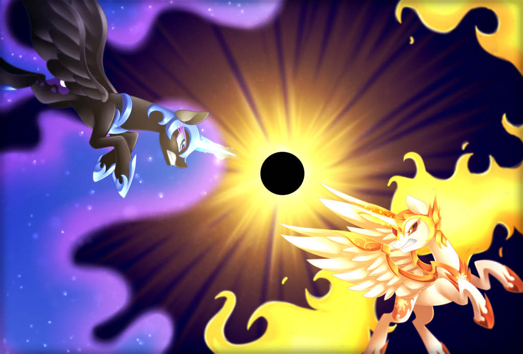 Nightmare Moon vs Daybreaker - My little pony, PonyArt, Nightmare moon, Daybreaker, MLP Season 7, Spoiler, Scarlet-Spectrum