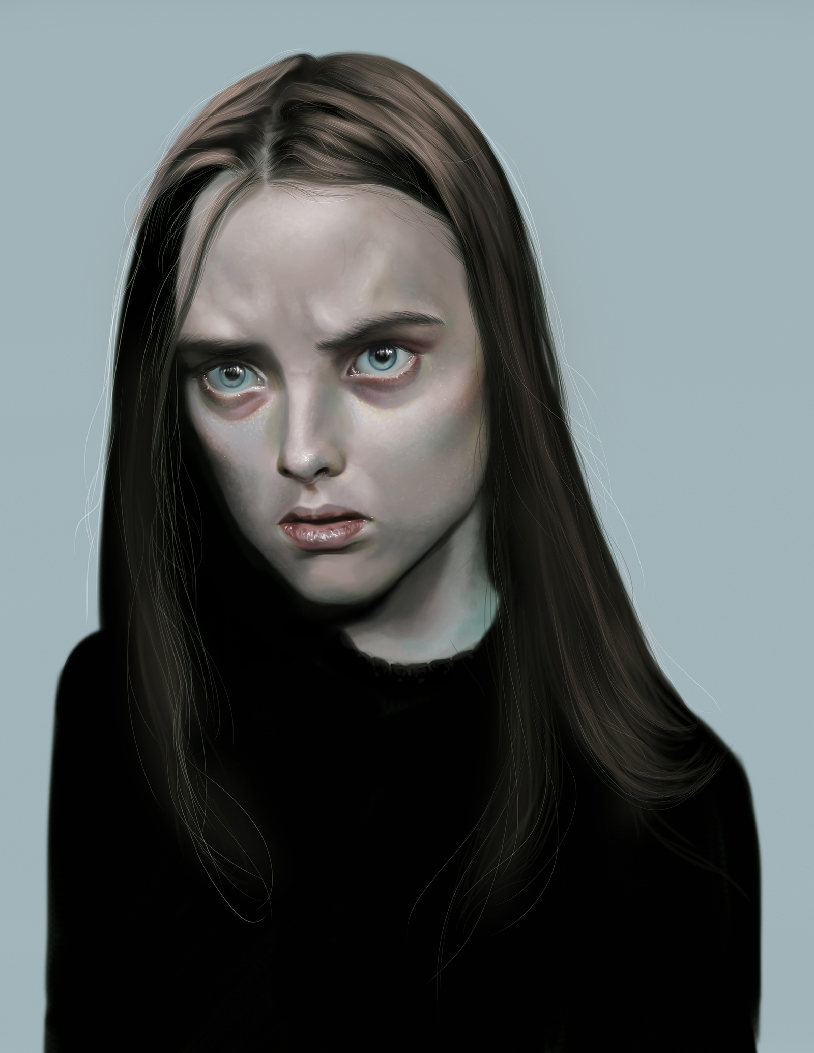 Chutchut realistic - My, Art, Drawing, Meaninglessness, Girls, Sadness, Photoshop