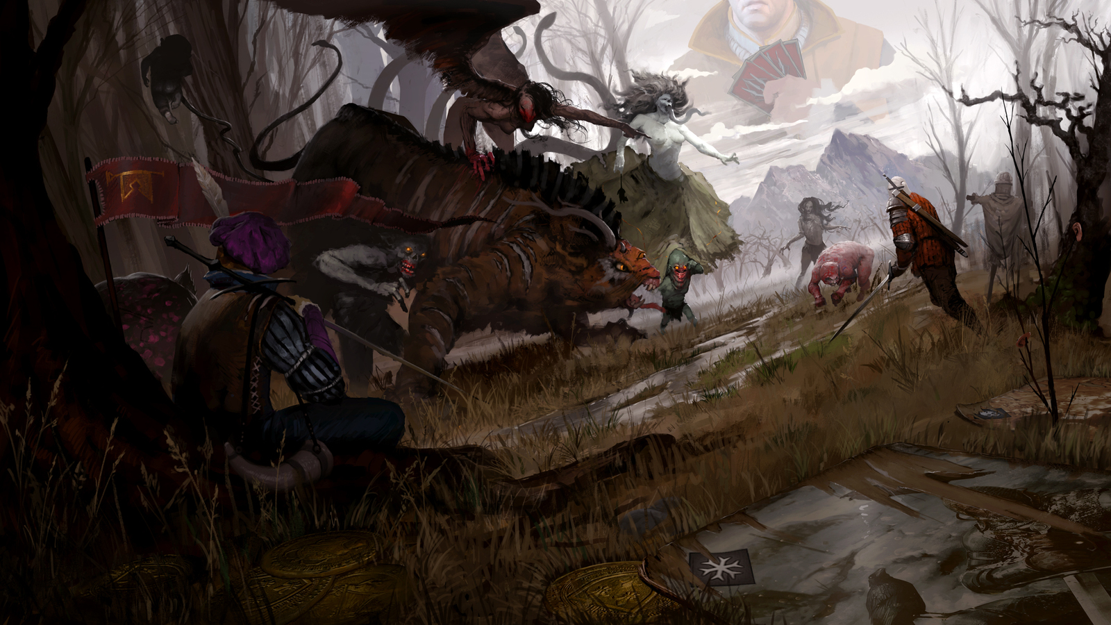 Gwent Battle. My picture for the Gwent contest - My, , Gwent, The Witcher 3: Wild Hunt, Witcher, Geralt of Rivia, Buttercup, GIF