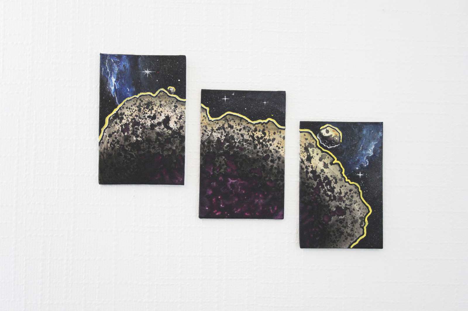 space triptych - Space, Drawing, Acrylic, Presents