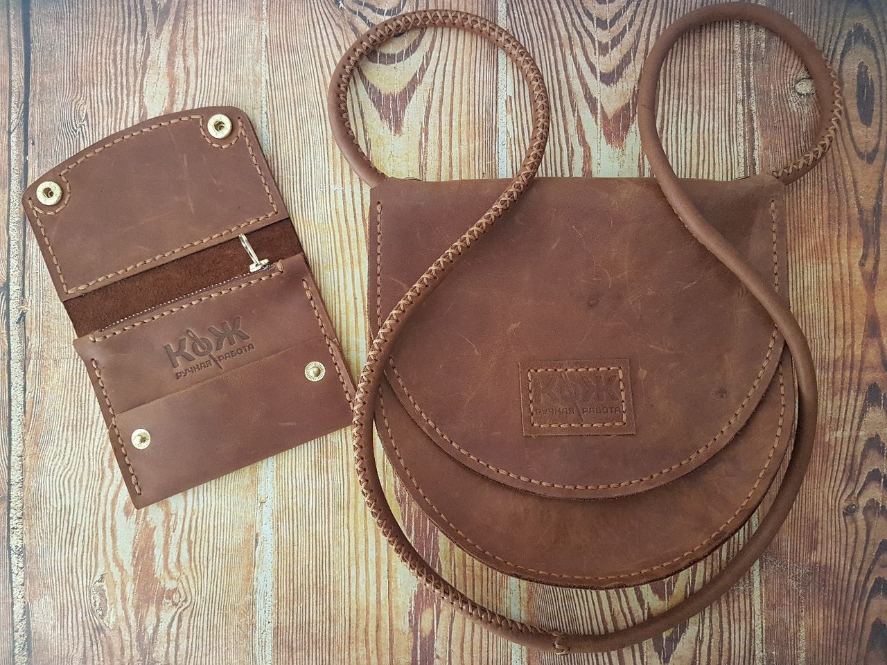 Women's purse under a handbag. - My, Leather, Leather, Handmade, Wallet, Longpost