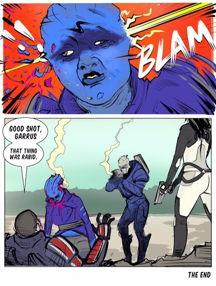 If Shepard ended up in Andromeda - Mass effect, Garrus, Shepard, Peebee, Comics, Humor, Longpost