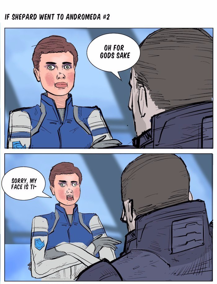 If Shepard ended up in Andromeda - Mass effect, Garrus, Shepard, Peebee, Comics, Humor, Longpost