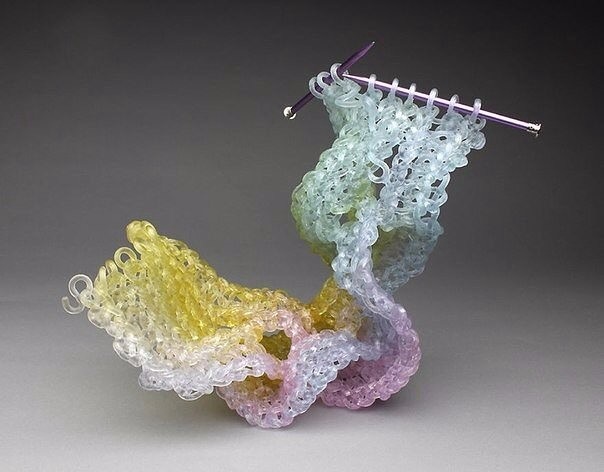 Carol Milne - glass knitting - Creative, Needlemen, Interesting, With your own hands, Handmade, Design, Art, Knitting, Longpost, Needlework