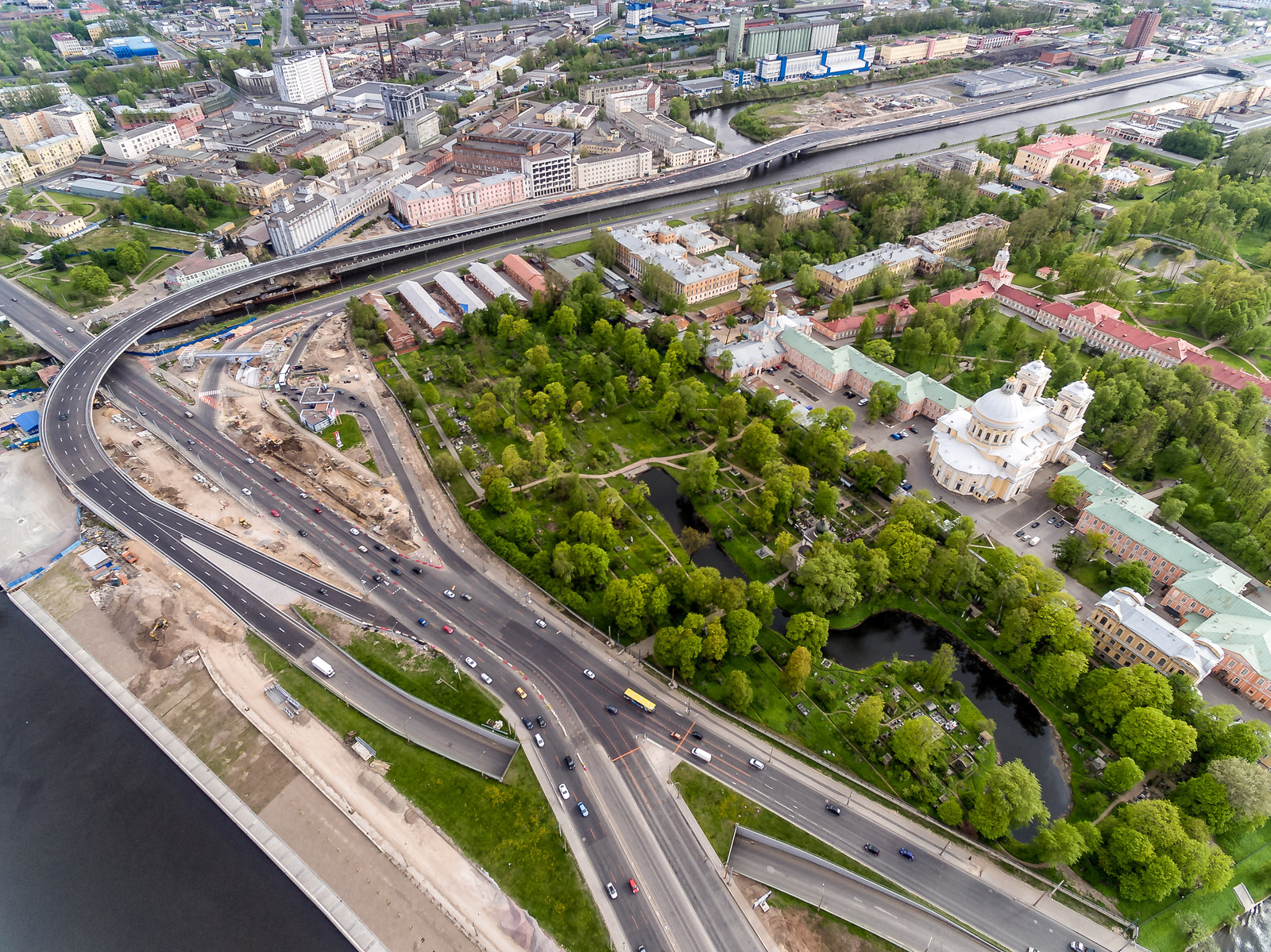 Open junction near the Alexander Nevsky bridge - My, Quadcopter, Saint Petersburg, , , Longpost