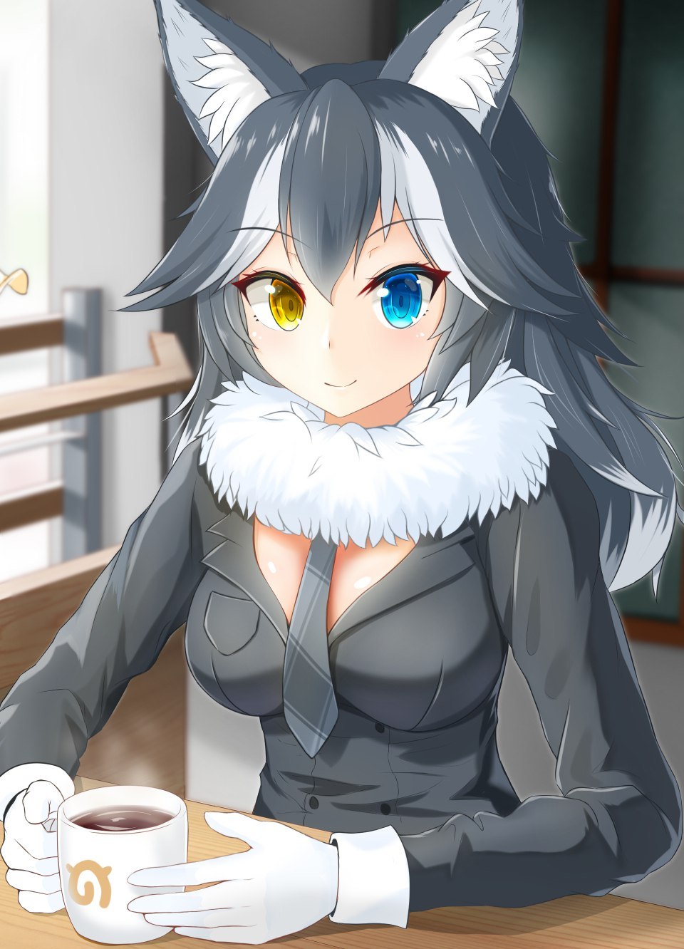 I saw several arts with her here, I decided to share some of my own. I even registered on peekaboo for this) - Anime art, Grey Wolf, Longpost