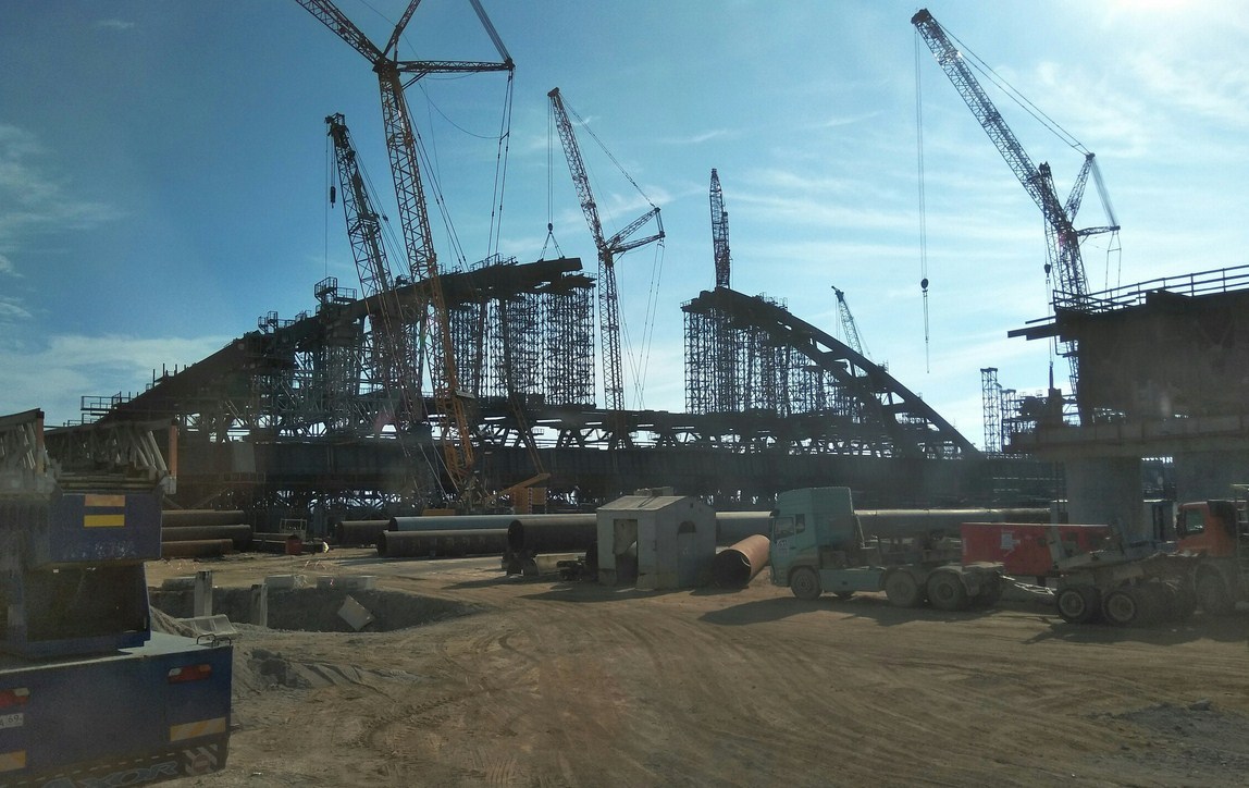 Kerch bridge, construction of the Crimean bridge photo - My, Crimean bridge, Kerch bridge, Building, The photo