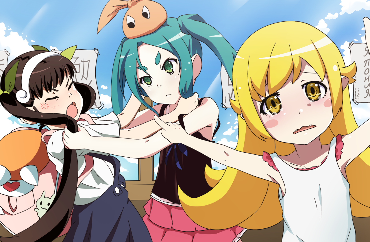 Sensei! - Anime art, Anime, Monogatari series, Shinobu oshino, Hachikuji Mayoi, Yotsugi ononoki