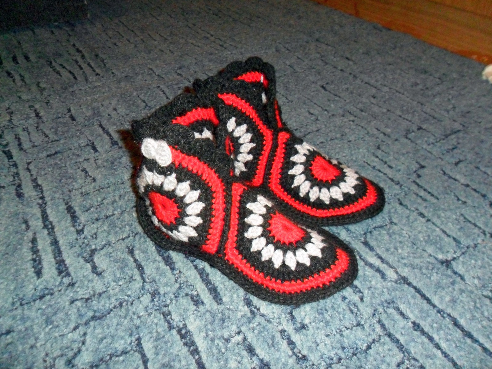 Crochet slippers - My, Needlework, Needlework without process, Crochet, Longpost