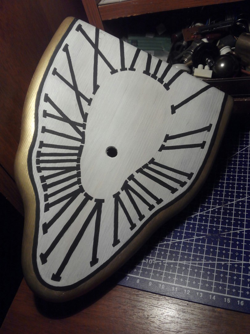 Made a clock in the style of Salvador Dali. - My, Clock, Do it yourself, With your own hands, Handmade, Tree, My, Longpost, Creation