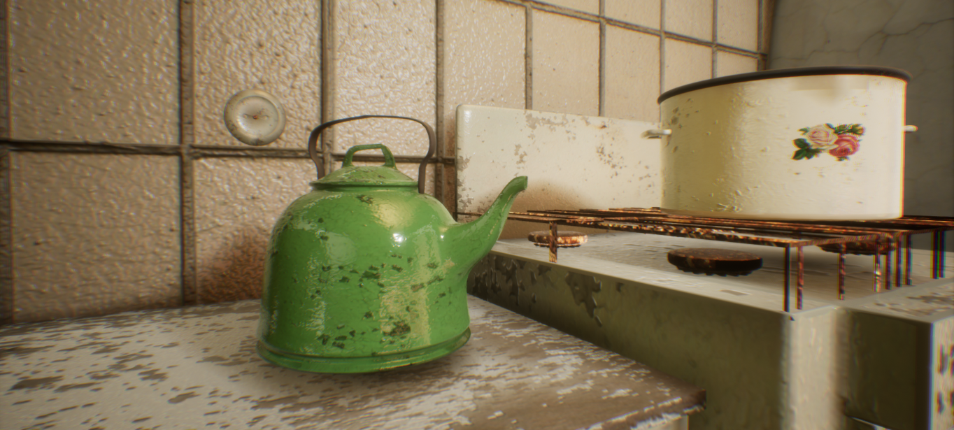 USSR style kitchen - My, Unreal Engine 4, the USSR, Kitchen, 3D, Blender, Lamp character, 3D modeling, Render, Longpost