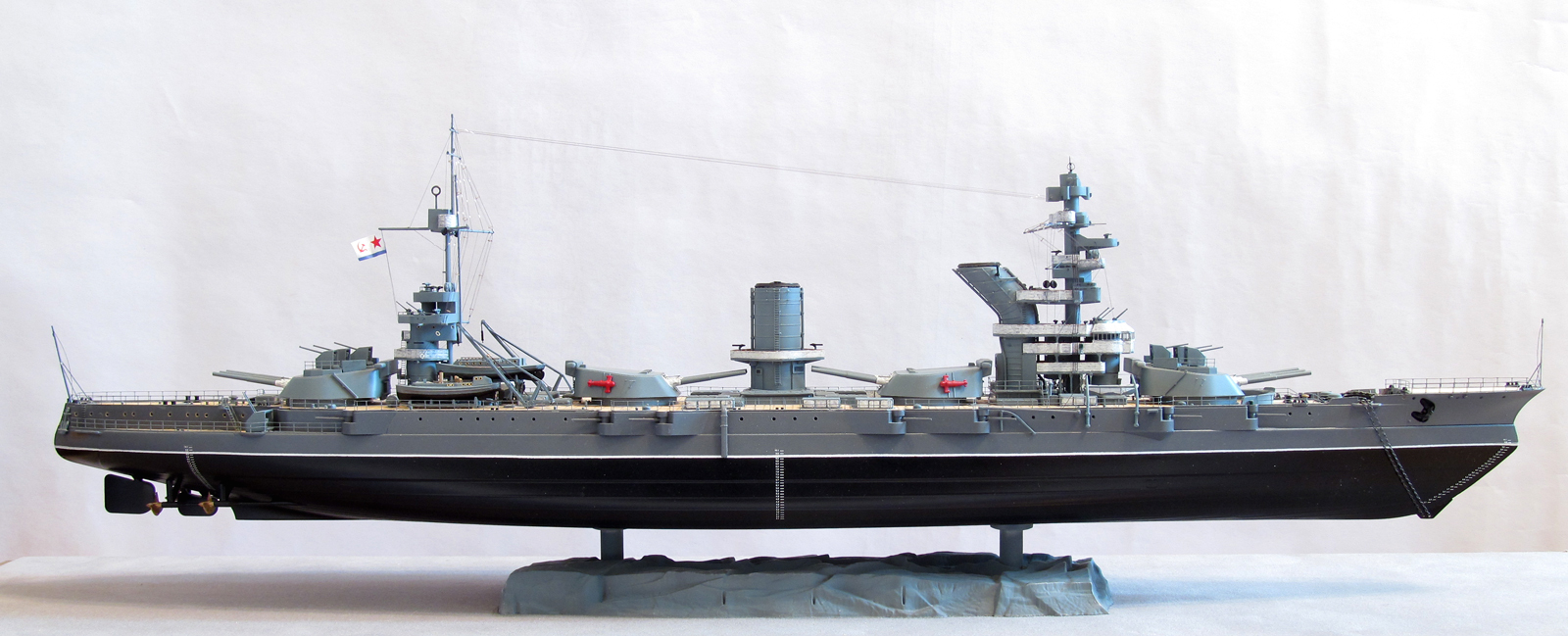 Battleship Marat, 1941, Star, scale 1/350 - My, My, Models, Ship, Battleship, With your own hands, Longpost, Marat