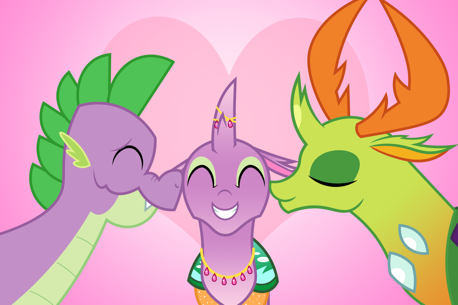 Happy Little Family - My little pony, MLP gay, Shipping, Magical gay spawn, Spike, Thorax, Original character, Changeling