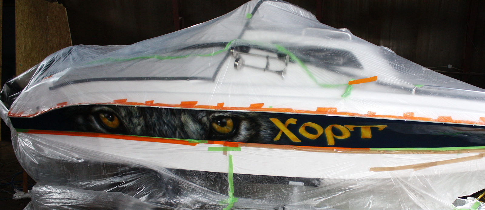 Airbrushing on a boat. - My, Airbrushing, Tyumen, , Tyumenaero, Tyumenaero, Longpost