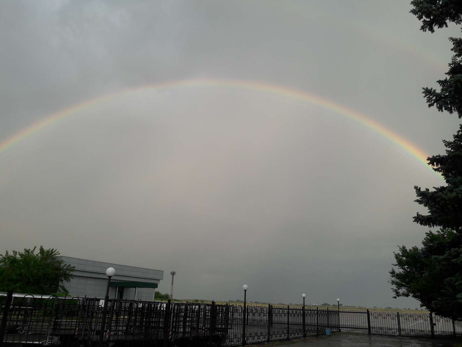 Rainbow - My, Rainbow, The airport, Airplane, Longpost, 