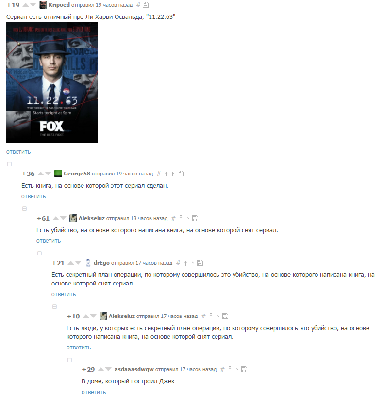 Comment thread. - Screenshot, Peekaboo, Comments on Peekaboo, Comments, Kennedy, Lee Harvey Oswald