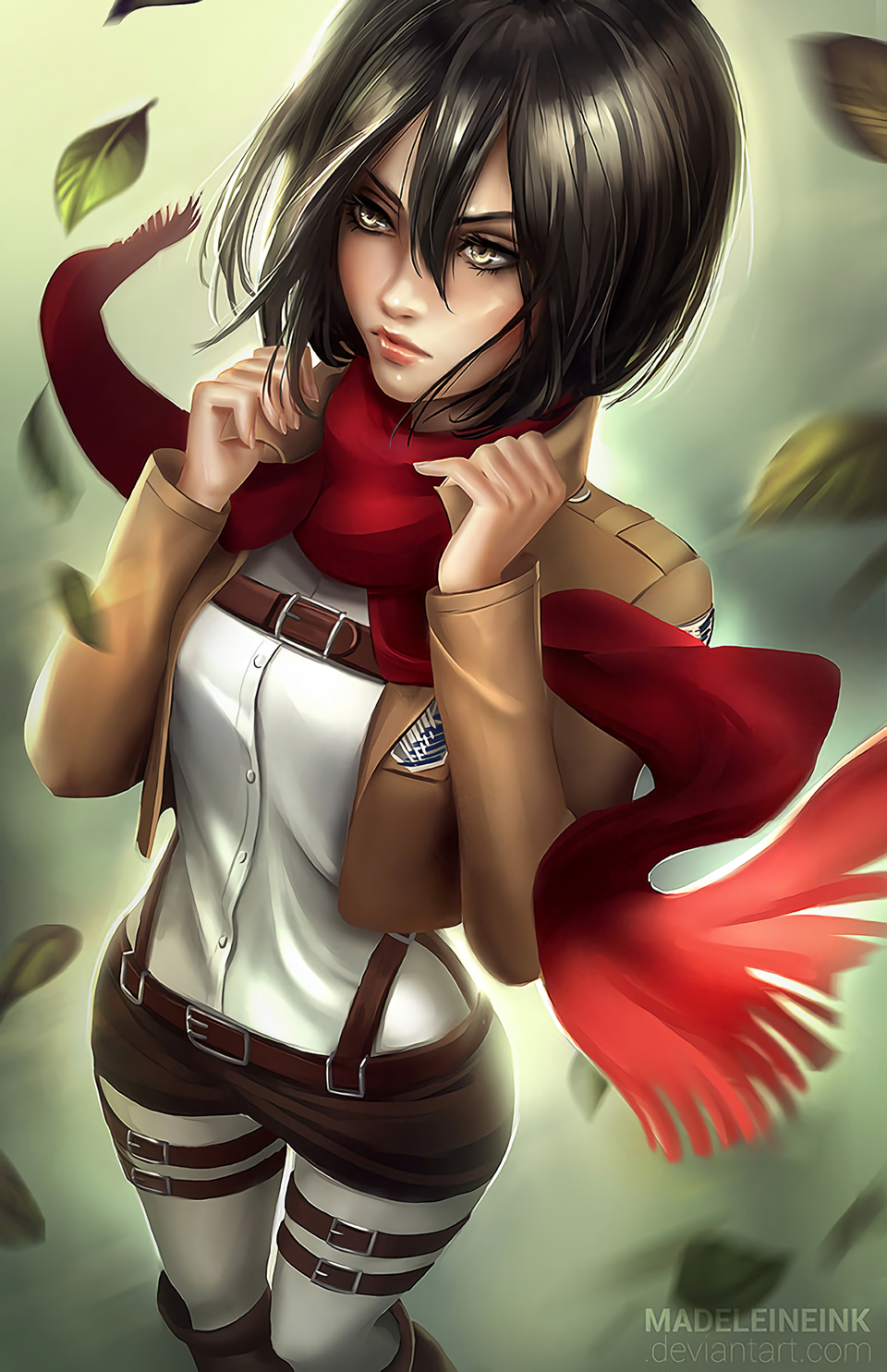 Mikasa Ackerman - Mikasa Ackerman, Атака Титанов, Anime Art, Аниме, Madeleineink