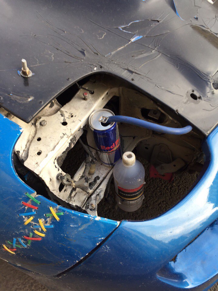 Russian tuning... Inspires - My, Car, Tuning, Red bull, Russian roads, Humor