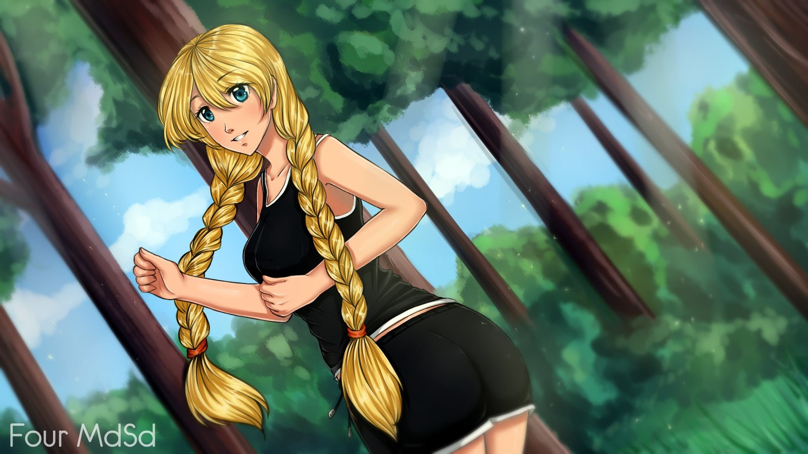 The most athletic girl of the summer) - Endless summer, Visual novel, Camp owlet, Glorifying, Art, Four MdSd