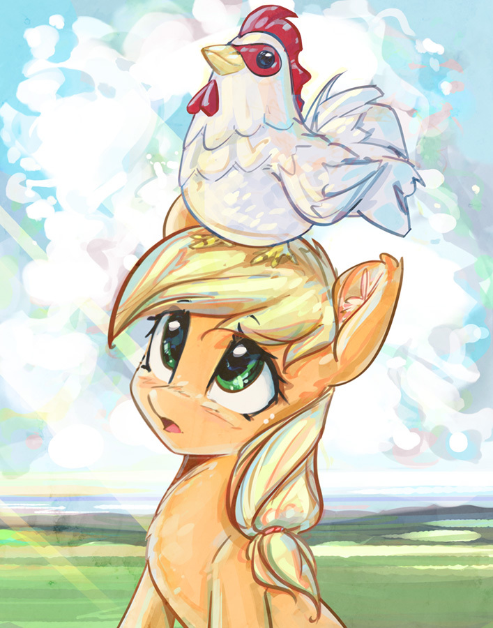 Applechick - My little pony, PonyArt, Applejack, Mirroredsea