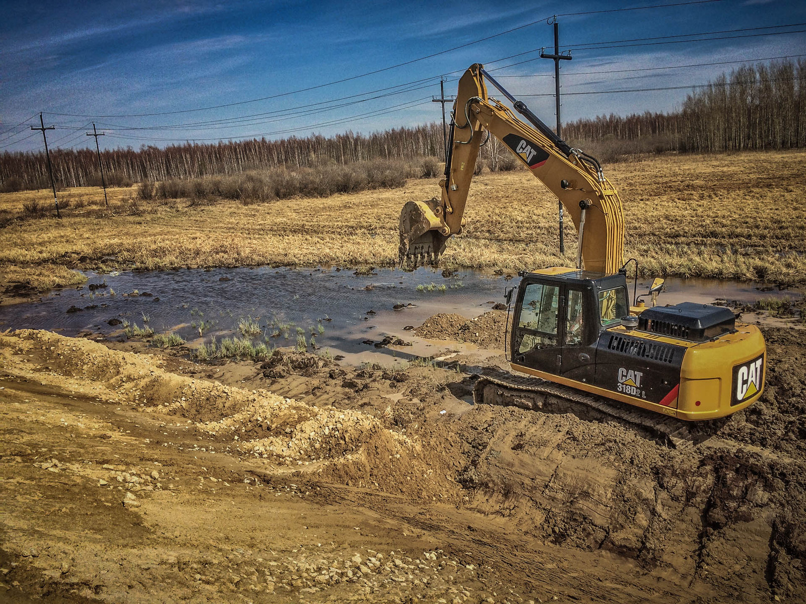 Everyday life of a tractor driver. - My, Work, Excavator, Caterpillar, North, Longpost