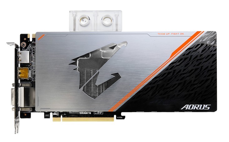 Video card Gigabyte Aorus GeForce GTX 1080 Ti Waterforce WB Xtreme Edition 11G received seven video outputs - Gigabyte, Video card, Technics, Components, Technologies, Longpost