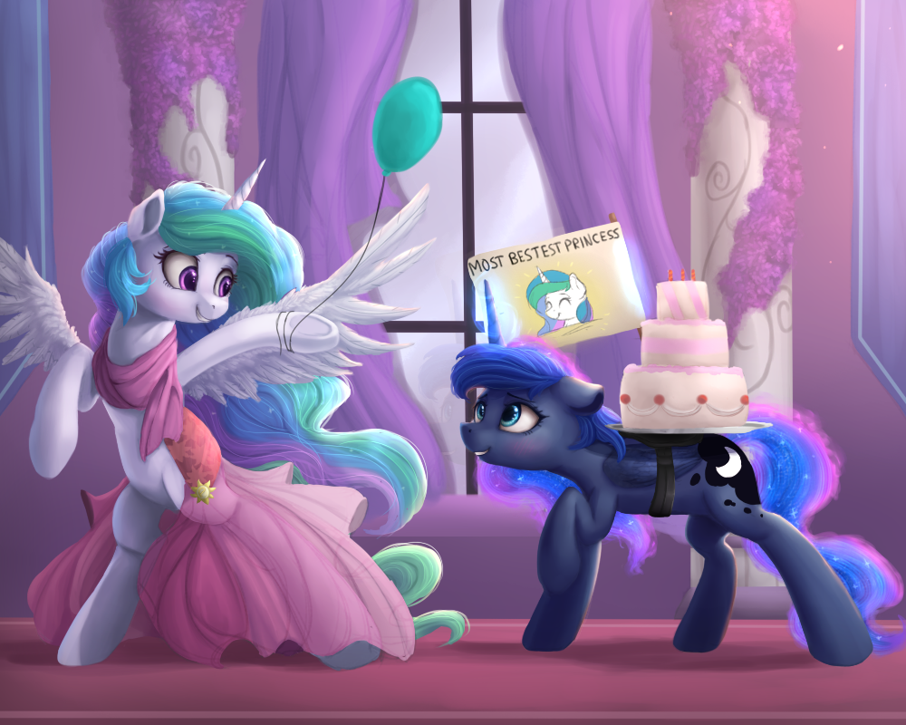 Just For You - PonyArt, Princess Celestia, Princess Luna, My Little Pony, Vanillaghosties