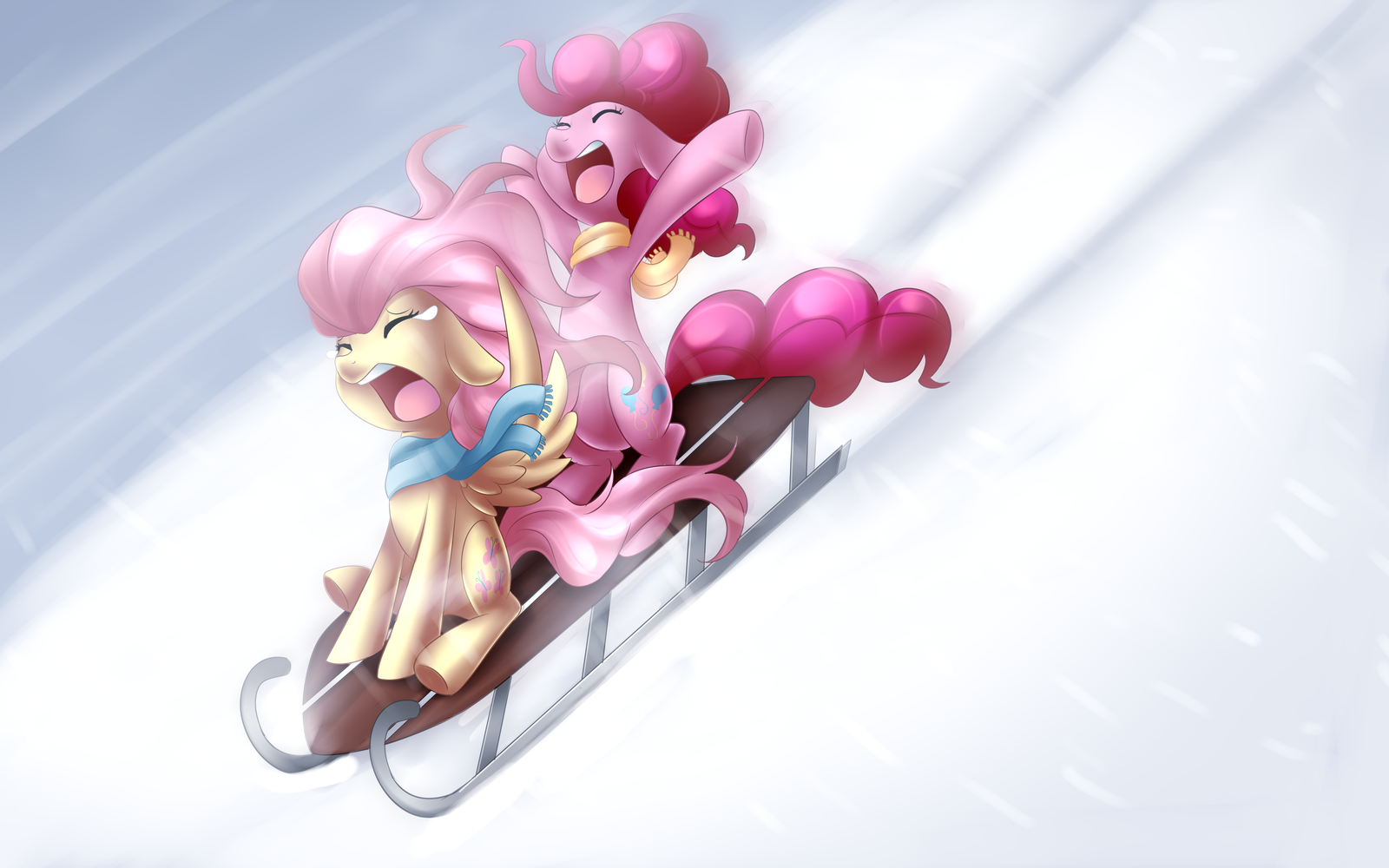 Wheeeeeeeeee! - My little pony, PonyArt, Pinkie pie, Fluttershy, Scarlet-Spectrum