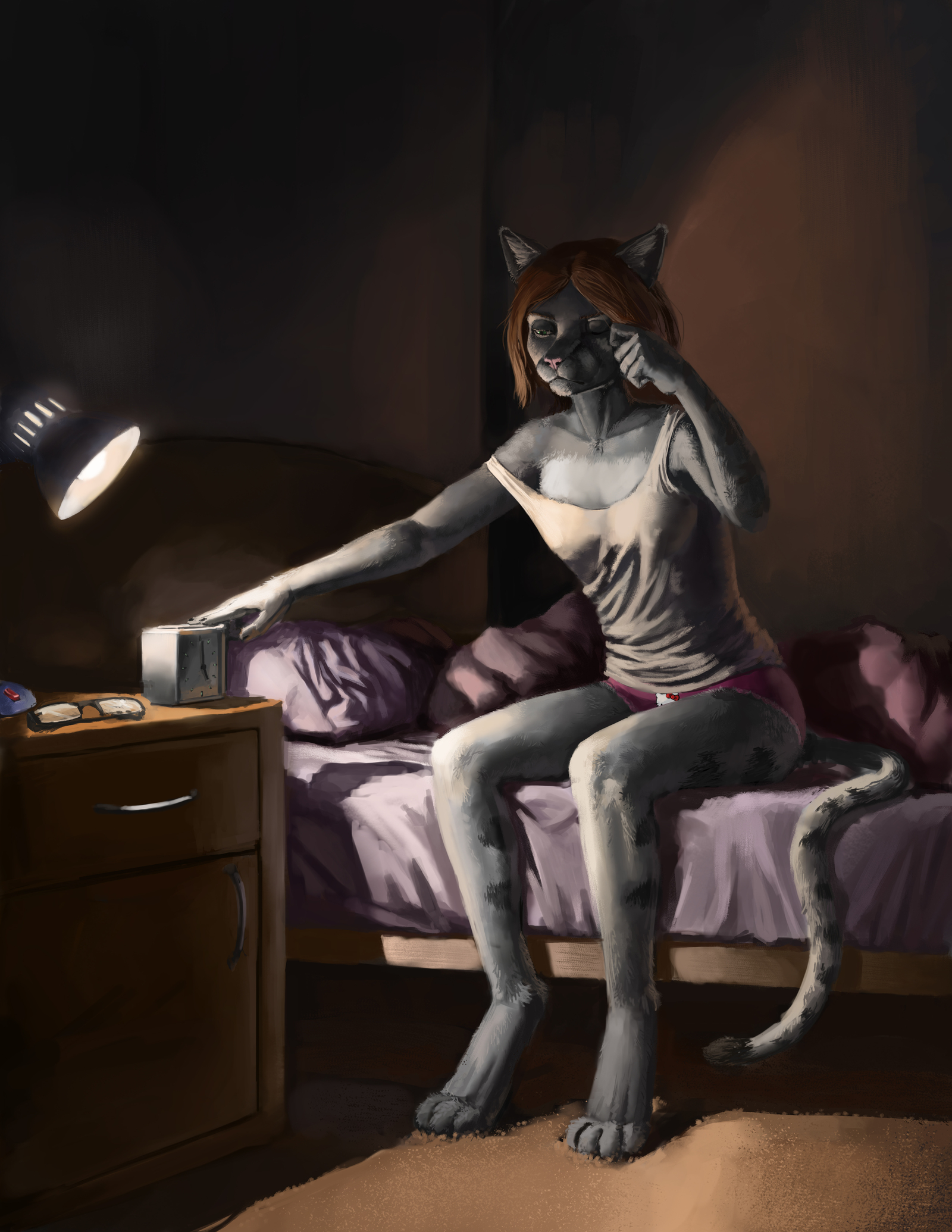 Lauren's Day. 1 - waking up - My, Furry, Anthro, Art