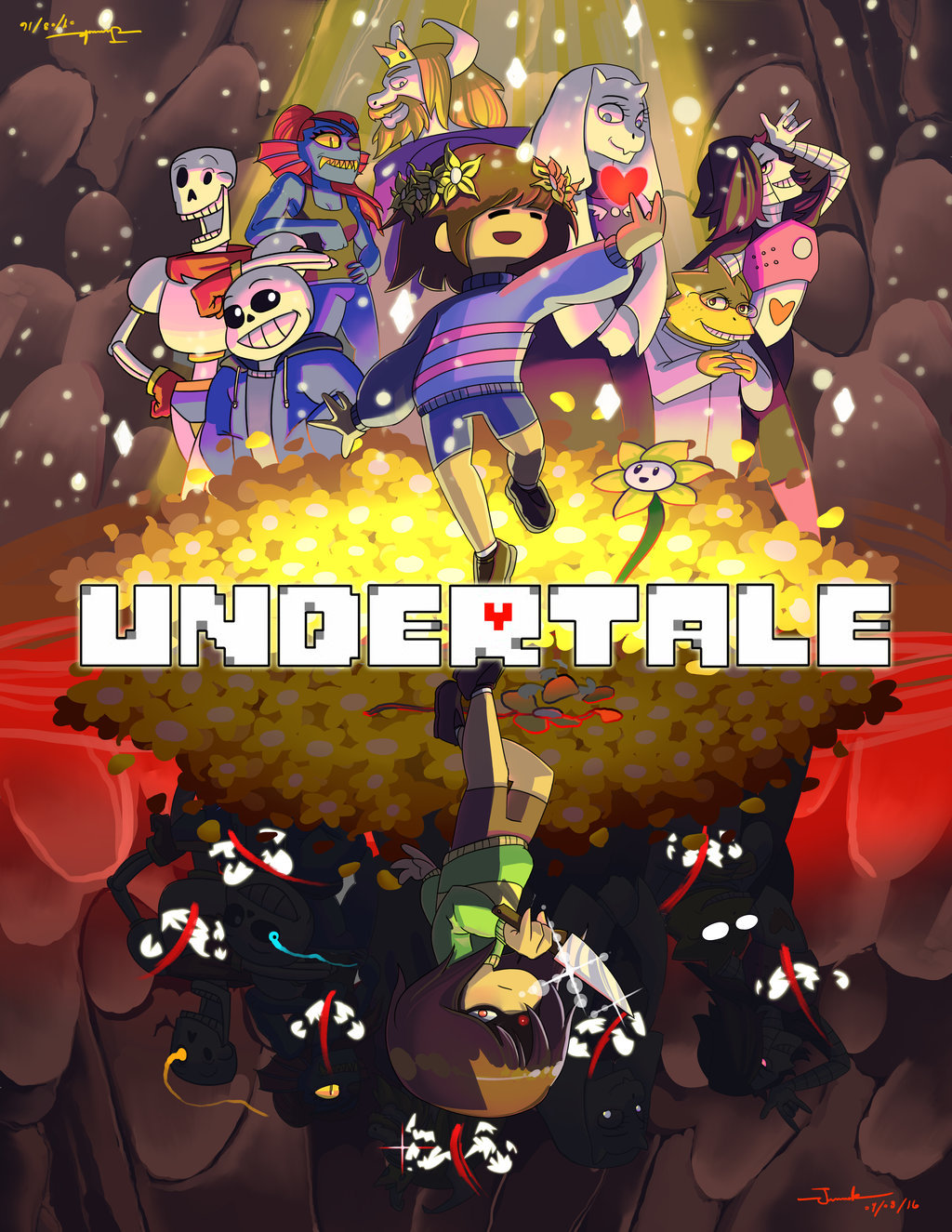 Две разных истории. - Undertale, Frisk, Chara, Papyrus, Sans, Undyne, Toriel, Asgore