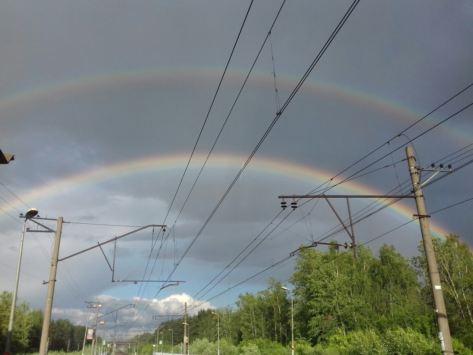 Rainbow in the Moscow region. - My, Moscow suburban evenings, Rainbow, Not photoshop, Longpost