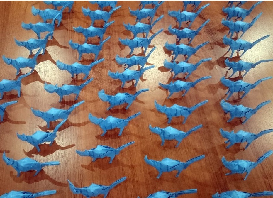 Kotominator: Kitten Rebellion!... or what 50 paper cats look like. - My, cat, Origami, Terminator, T-1000, Kittens, Longpost