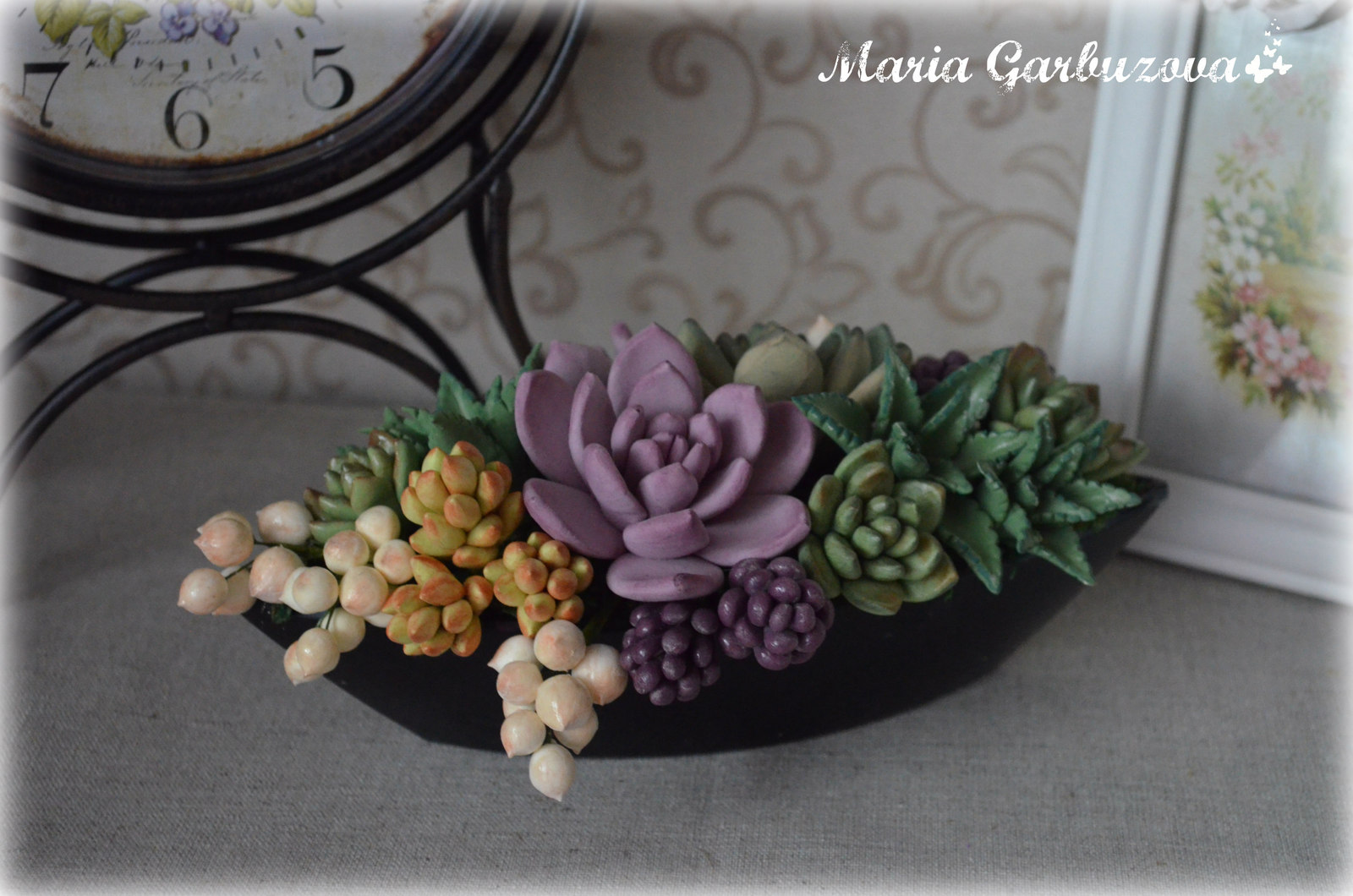 Polymer clay succulents - My, Polymer clay, Flowers, With your own hands, Longpost