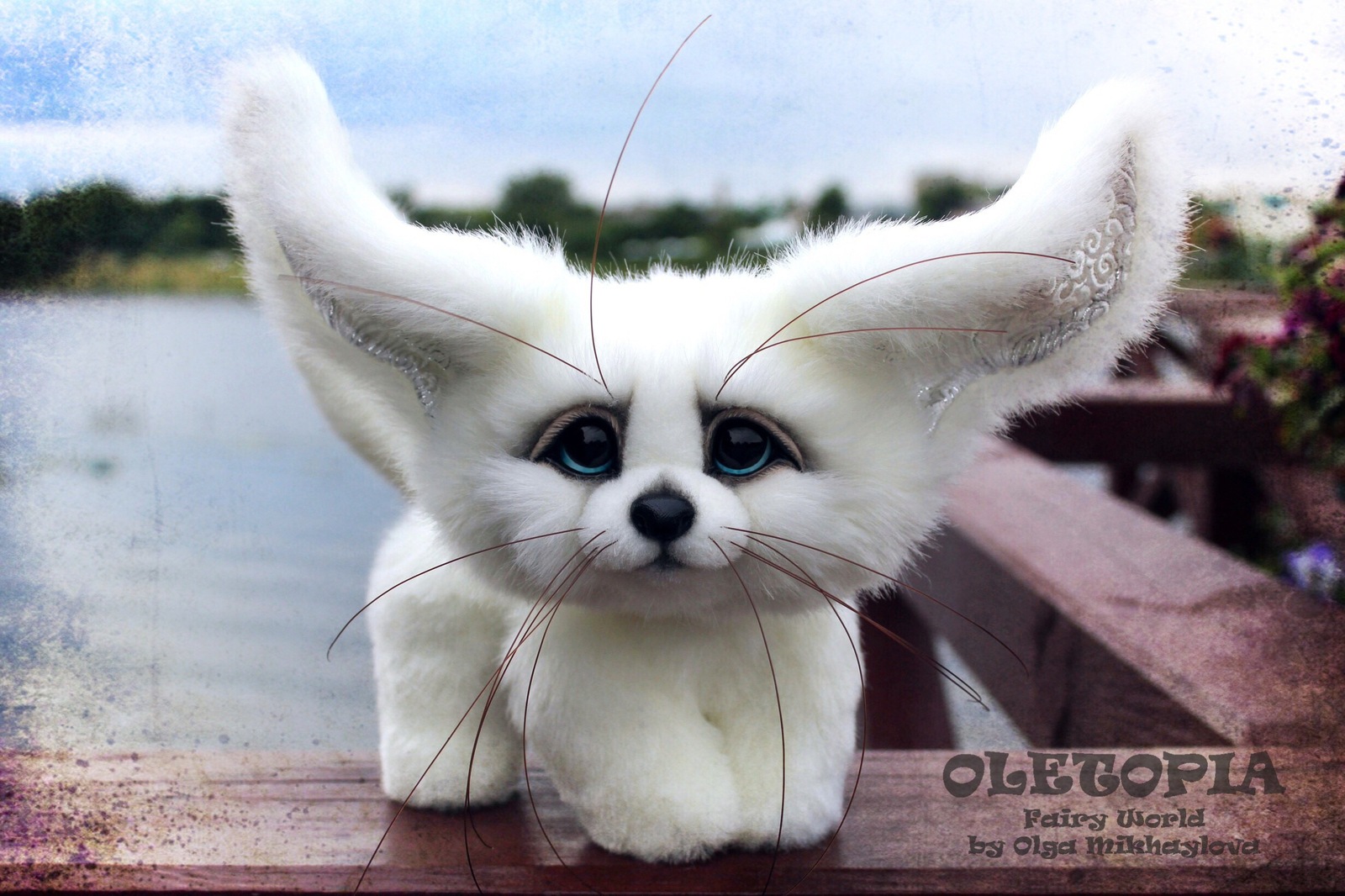 Blue-eyed white Fen - My, Fenech, Oletopia, Handmade, My, Creation, Artificial fur, Needlework without process, Longpost