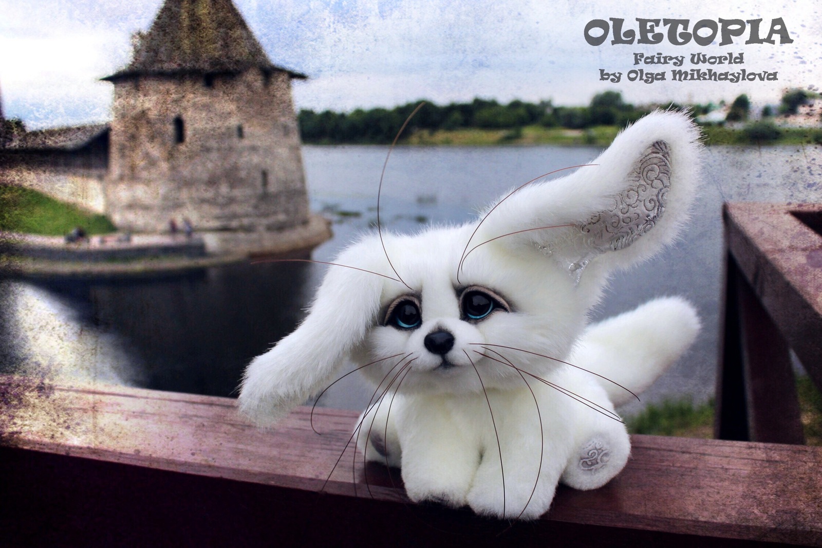 Blue-eyed white Fen - My, Fenech, Oletopia, Handmade, My, Creation, Artificial fur, Needlework without process, Longpost