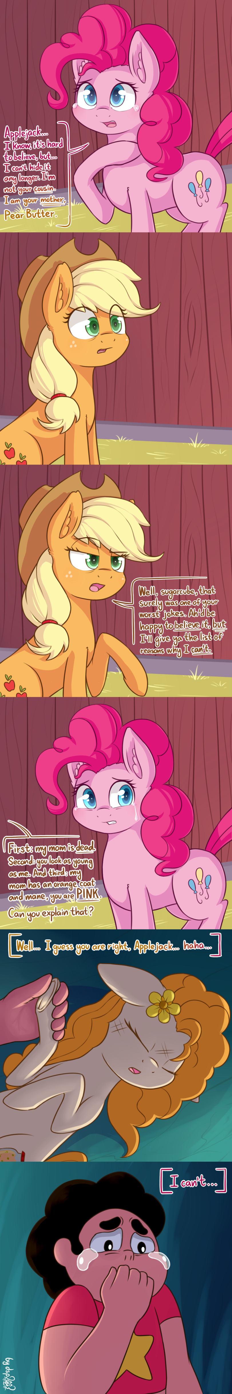 It explains everything! - My little pony, Steven universe, Crossover, Applejack, Pinkie pie, MLP Season 7, Spoiler, Pear butter, Longpost