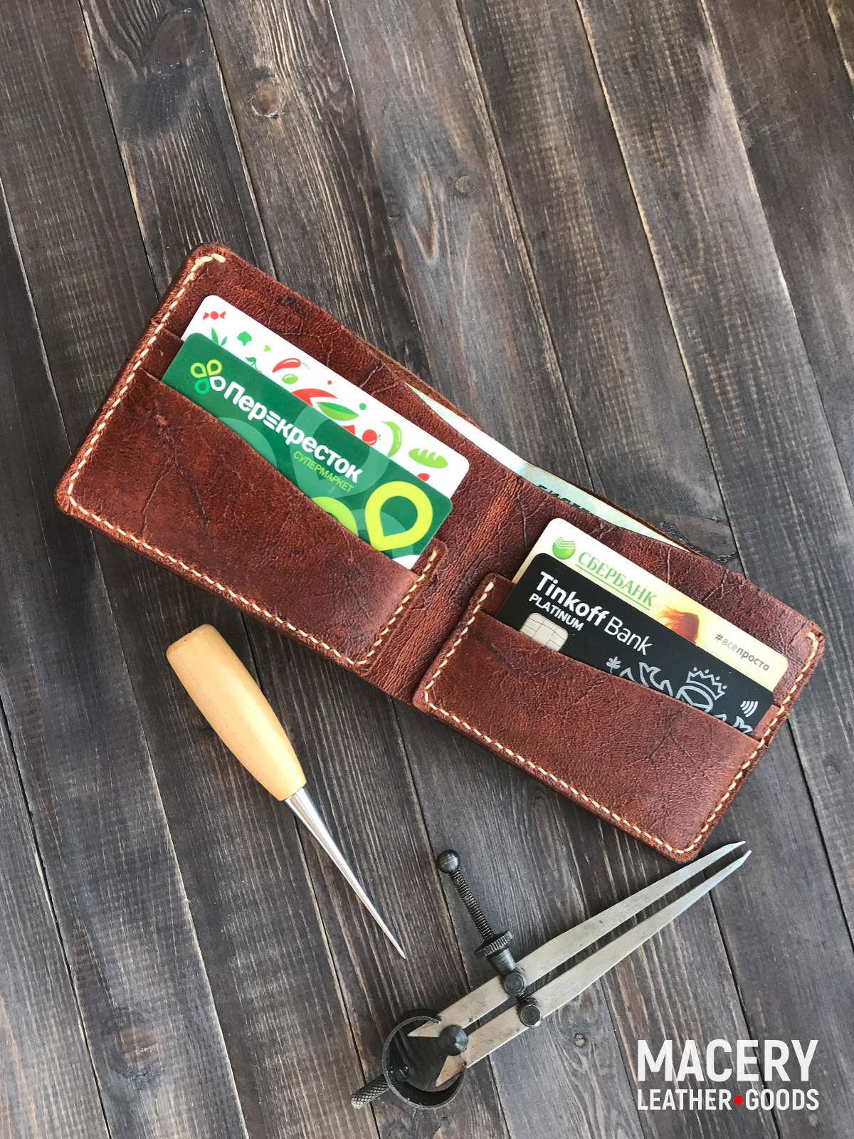 A wallet with a long history - My, Needlework without process, Leather, Wallet, With your own hands, Longpost