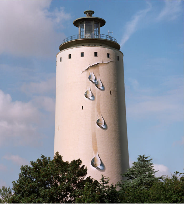 Water tower in Oostburg (Holland) - Water tower, 3D graphics, Water drop