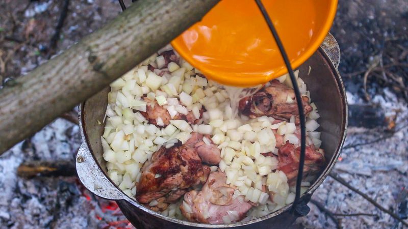 Chakhokhbili in a cauldron | VKAZANE - My, , , Recipe, , Vkazane, Video, Longpost, Food