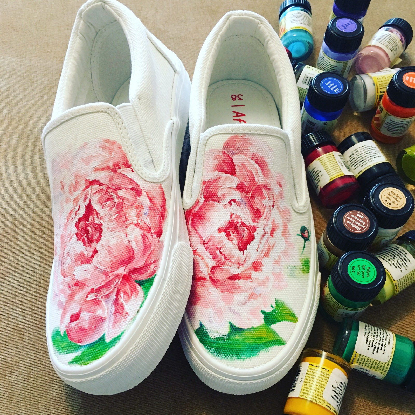 Not many colors - My, Shoe painting, Painting on fabric