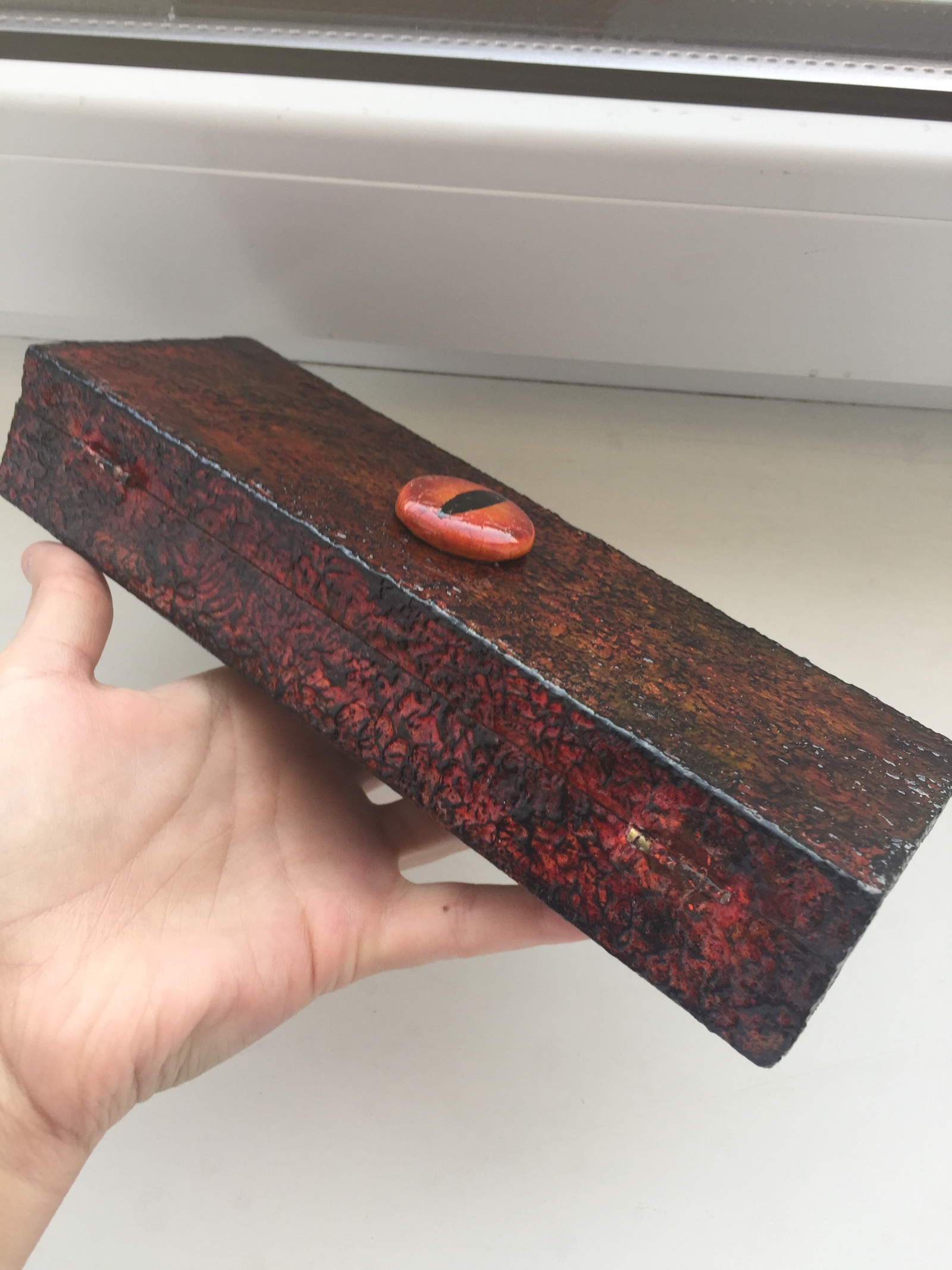 Box for brushes Sauron. - My, Casket, Sauron, Lava, Tolkien, Longpost