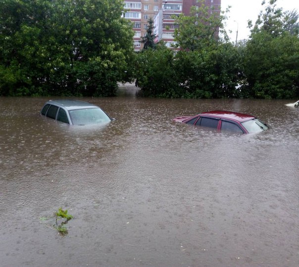 In Ulyanovsk, precipitation fell on the bottom ... - Ulyanovsk, Rainstorm, Swam, Longpost