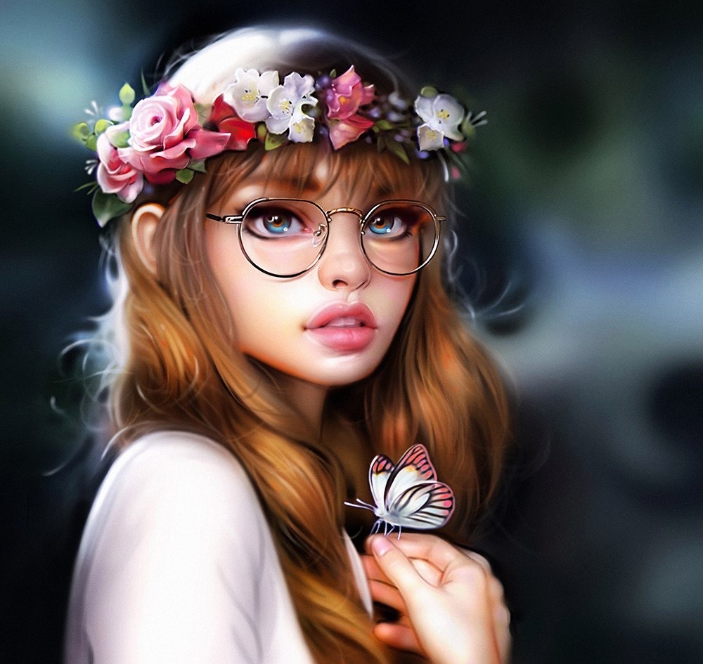 Spring  by Rene Gorecki - Art, Images, Girls, Redheads, Milota, Illustrations