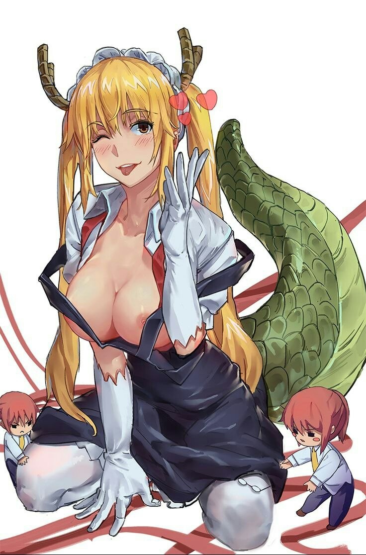 Anime arts - NSFW, Аниме, Anime Art, Kobayashi-San chi no maidragon, Подборка, Kanna Kamui, Kobayashi, Длиннопост, Lucoa