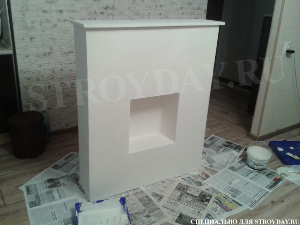 How to make a decorative fireplace from an old cabinet? - Fireplace, With your own hands, Needlework with process, Longpost