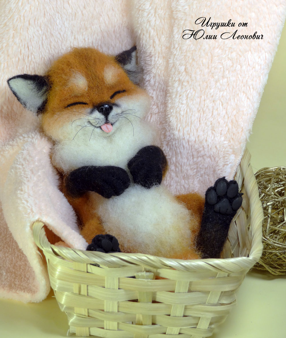 Fox cub - Splusha. Felt toy. - My, Fox, Furry fox, Dry felting, Needlework without process, Creation, Wool toy, Hobby, Domestic fox, Longpost