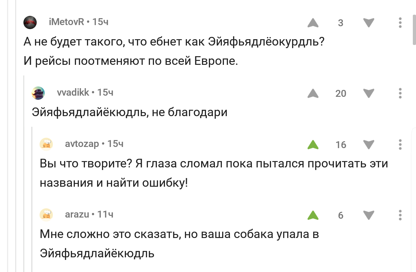 Трудно произносимые и даже трудночитаемые названия. - Комментарии, Вулкан, Эйяфьядлайёкюдль, Трудности, Вулкан Эйяфьядлайёкюдль